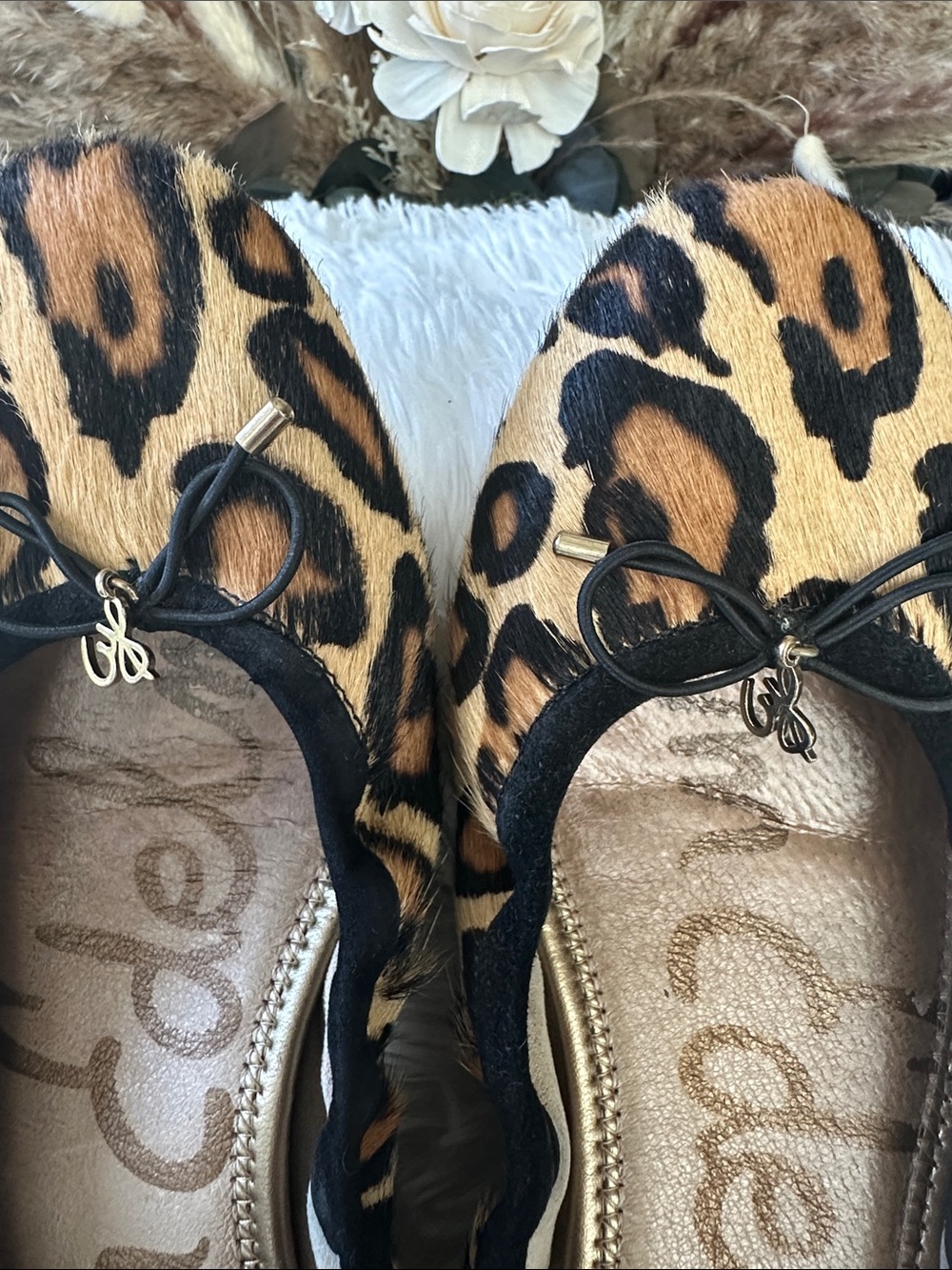 Sam Edelman Leopard-Print Felicia Ballet Flats in Tan and Black - Picture 3 of 8